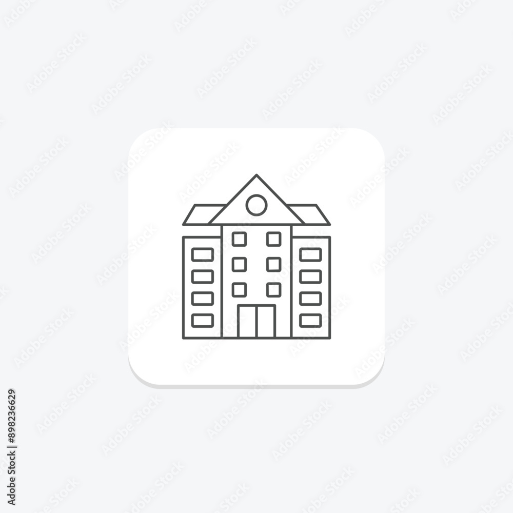School thinline icon , vector, pixel perfect, illustrator file School thinline icon , vector, pixel perfect, illustrator file