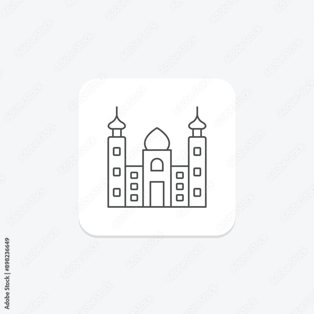 Mosque thinline icon , vector, pixel perfect, illustrator file Mosque thinline icon , vector, pixel perfect, illustrator file