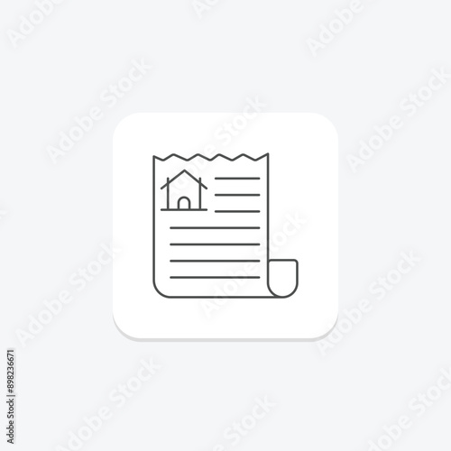 Property paper thinline icon , vector, pixel perfect, illustrator file
