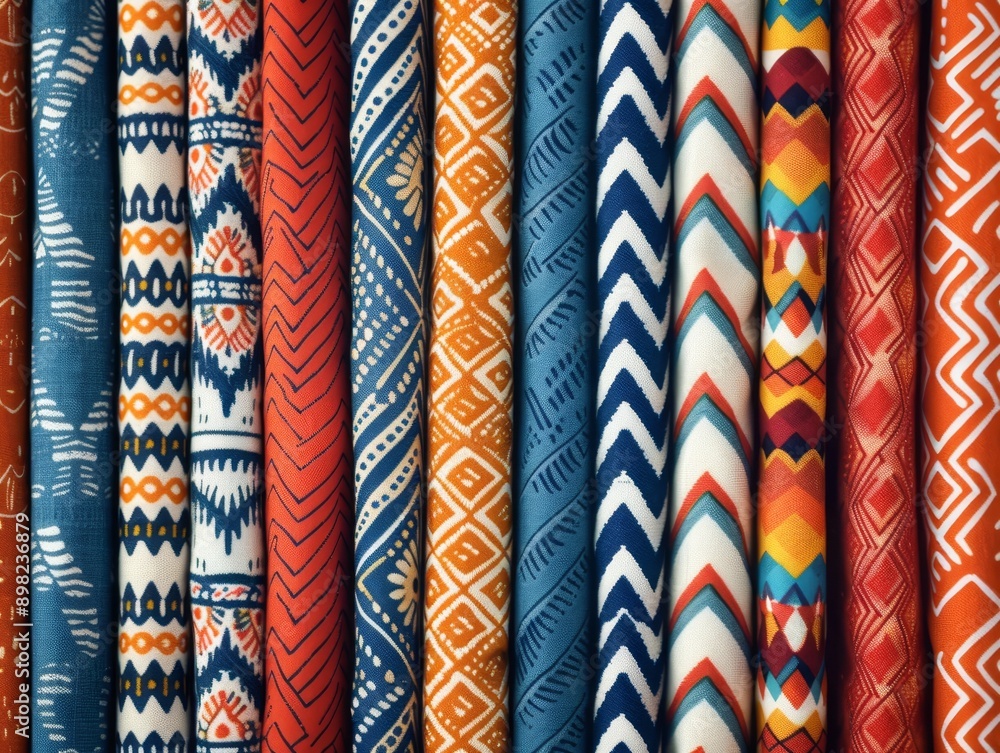 vibrant geometric textile patterns in orange, red, blue and yellow hues - fabric design inspiration for home decor, fashion, and interior design vibrant geometric textile patterns in orange, red, blue and yellow hues - fabric design inspiration for home decor, fashion, and interior design