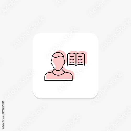 Self Knowledge color shadow thinline icon , vector, pixel perfect, illustrator file