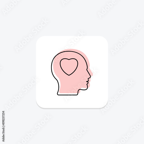 Self Passion color shadow thinline icon , vector, pixel perfect, illustrator file