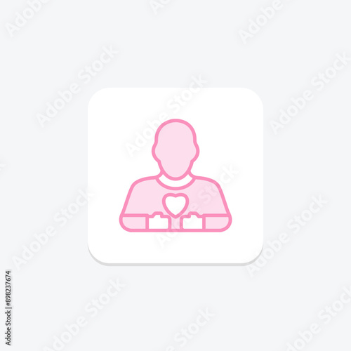 Self Acceptance duotone line icon , vector, pixel perfect, illustrator file