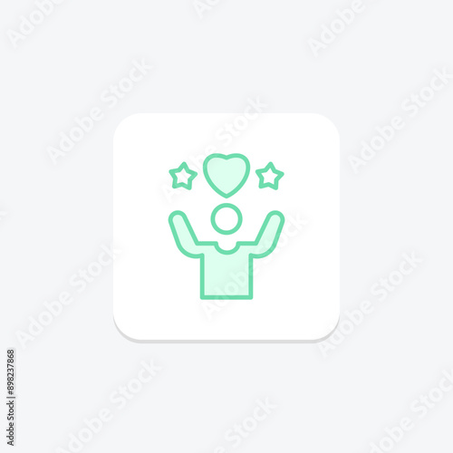 Self Worth duotone line icon , vector, pixel perfect, illustrator file