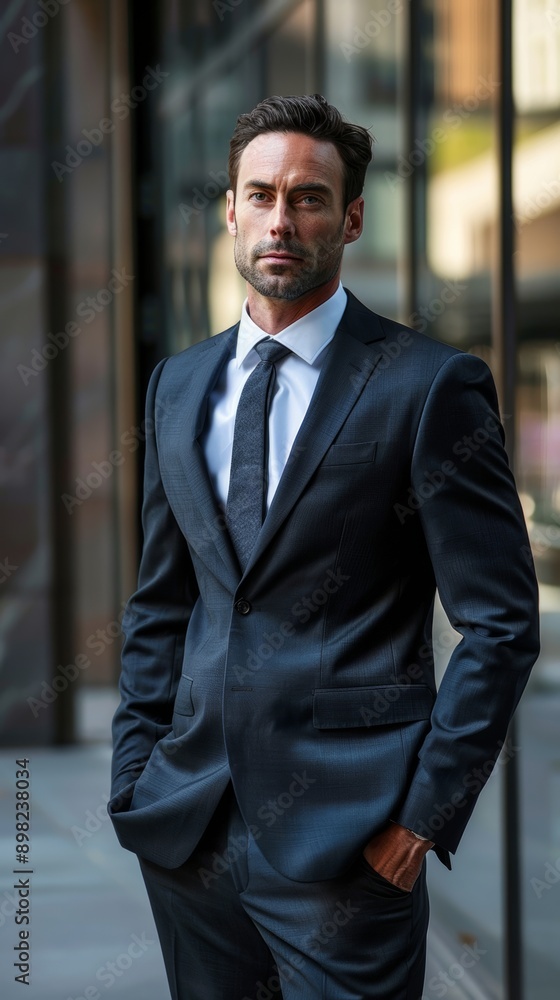 Professional Business Man and Woman in Suits Highlighting the Concept of Business in High-Definition Commercial Photography Professional Business Man and Woman in Suits Highlighting the Concept of Business in High-Definition Commercial Photography