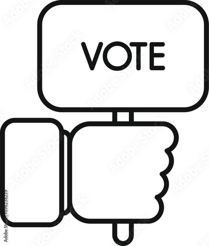 Hand holding vote placard sign political election concept