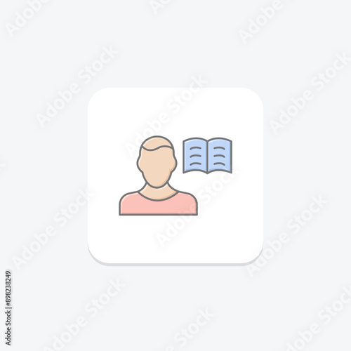 Self Knowledge lineal color icon , vector, pixel perfect, illustrator file