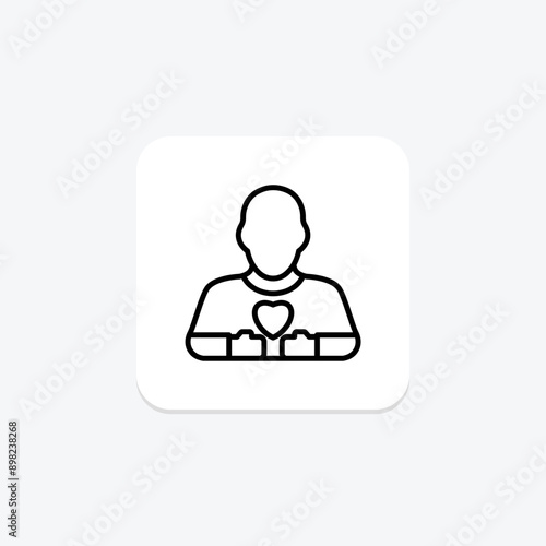 Self Acceptance line icon , vector, pixel perfect, illustrator file