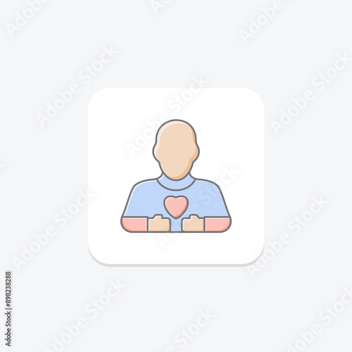 Self Acceptance lineal color icon , vector, pixel perfect, illustrator file