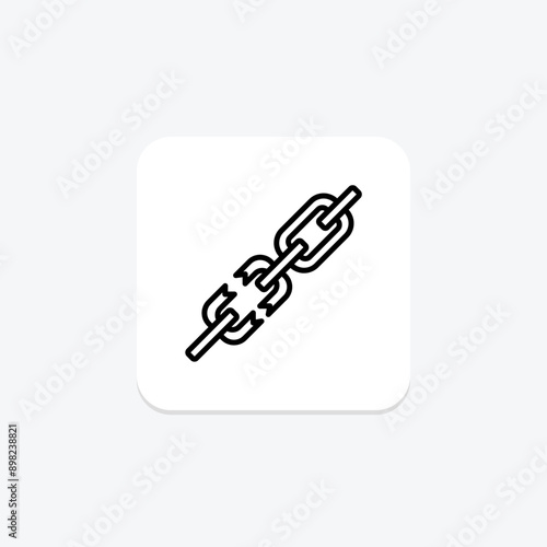 Break Chain line icon , vector, pixel perfect, illustrator file
