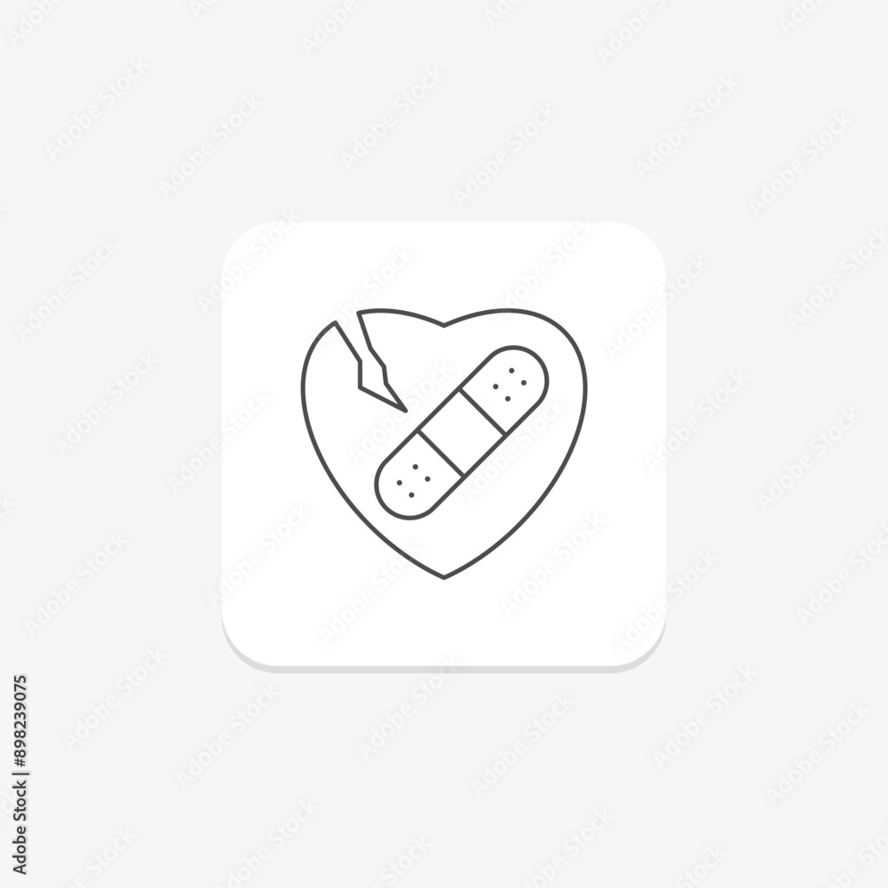 Self Heart Healing thinline icon , vector, pixel perfect, illustrator file Self Heart Healing thinline icon , vector, pixel perfect, illustrator file