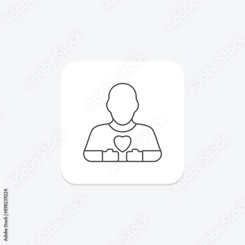 Self Acceptance thinline icon , vector, pixel perfect, illustrator file
