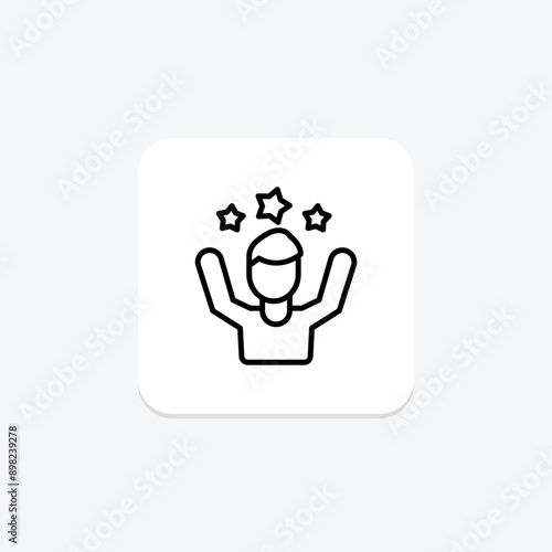 Self Confidence line icon , vector, pixel perfect, illustrator file