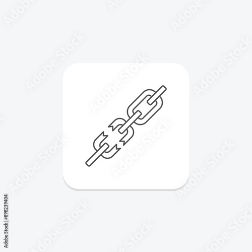 Break Chain thinline icon , vector, pixel perfect, illustrator file
