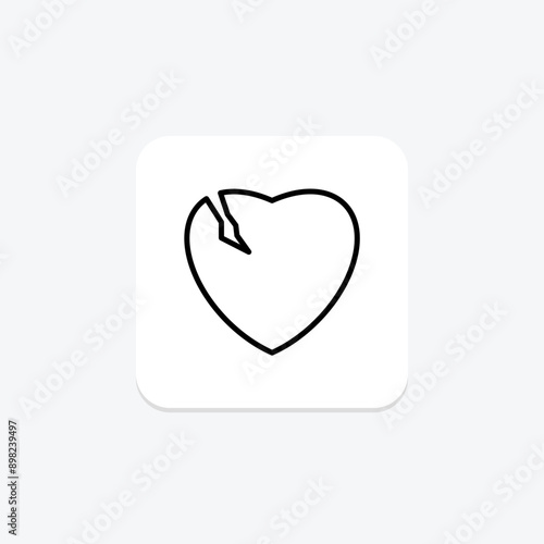 Self Broken Heart line icon , vector, pixel perfect, illustrator file