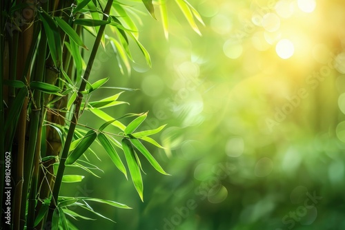 Close-up of bamboo stalks and leaves. Perfect for nature, growth, or eco-friendly themes.