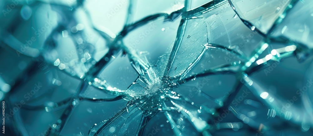 Detailed closeup of cracked tempered glass with a background featuring a copy space image Detailed closeup of cracked tempered glass with a background featuring a copy space image