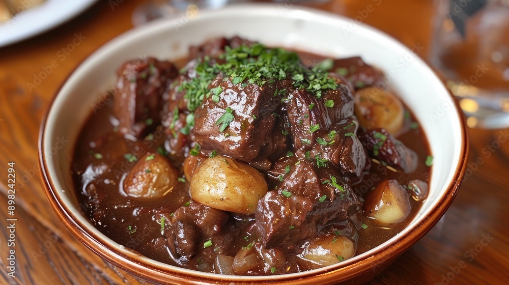 A bowl of beef stew with pearl onions. This photo can be used to illustrate a food blog or recipe for beef stew. A bowl of beef stew with pearl onions. This photo can be used to illustrate a food blog or recipe for beef stew.