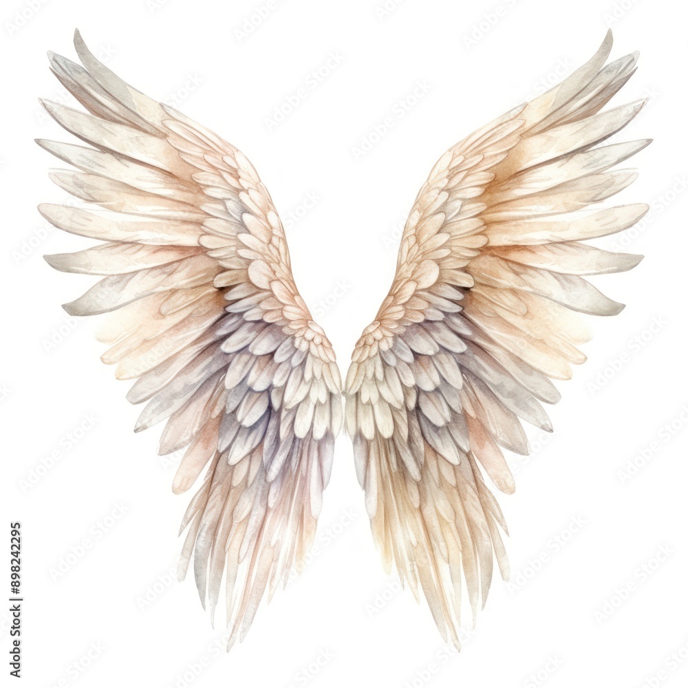 Obraz premium Angel wing bird white background.
