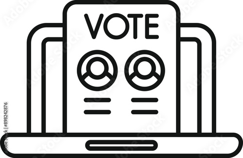 Online vote page on a laptop screen showing an electronic voting system