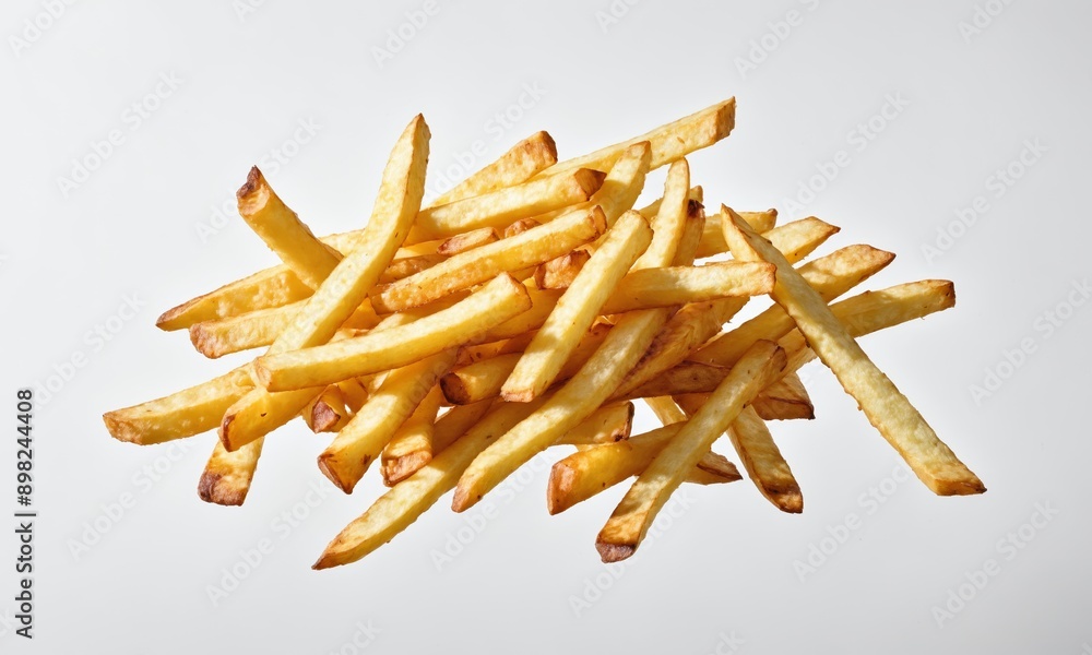 Pile of golden brown french fries isolated on white background Pile of golden brown french fries isolated on white background