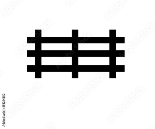 Vector hand drawn doodle sketch fence silhouette isolated on white background