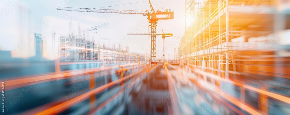 Fototapeta premium IoTs impact on construction stunning images showcasing interconnected devices improving project management and operations for Midjourney