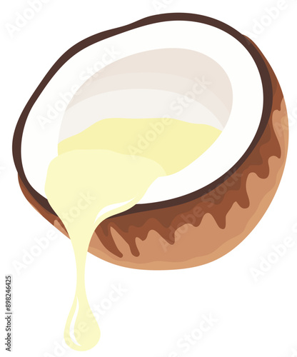 Coconut Oil Dripping Illustration