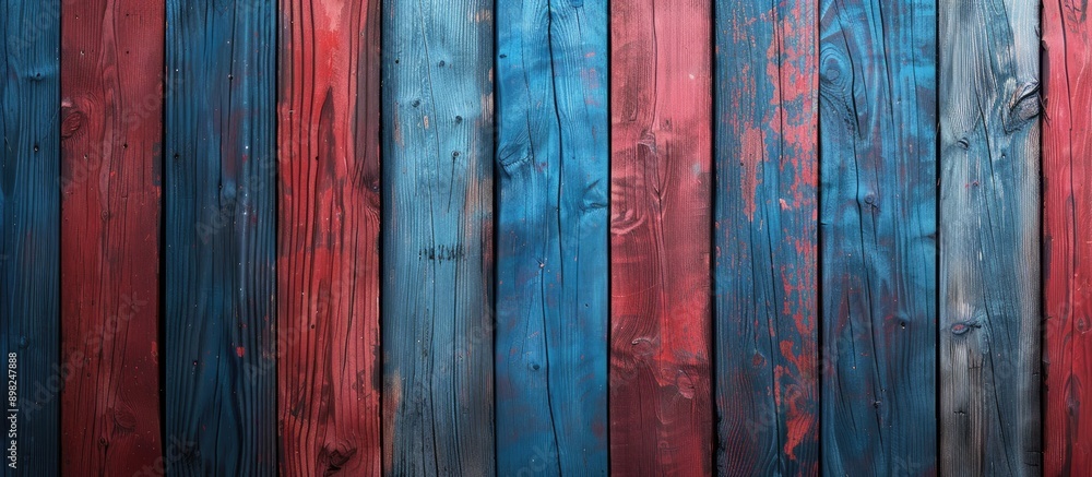 Digital creation showing blue and red stripes on a wooden backdrop with copy space image opportunity Digital creation showing blue and red stripes on a wooden backdrop with copy space image opportunity
