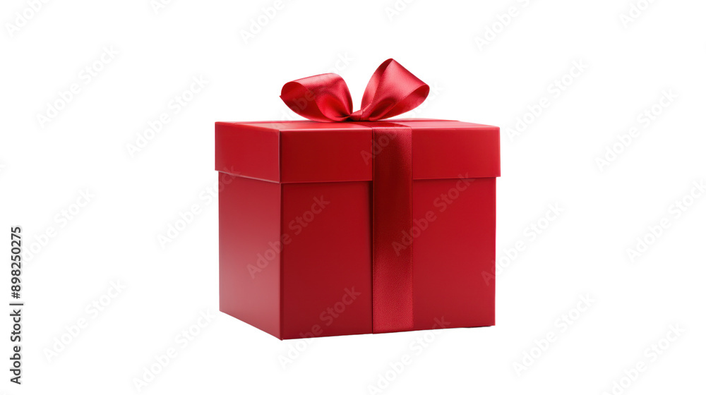 Red gift box isolated on white background Red gift box isolated on white background