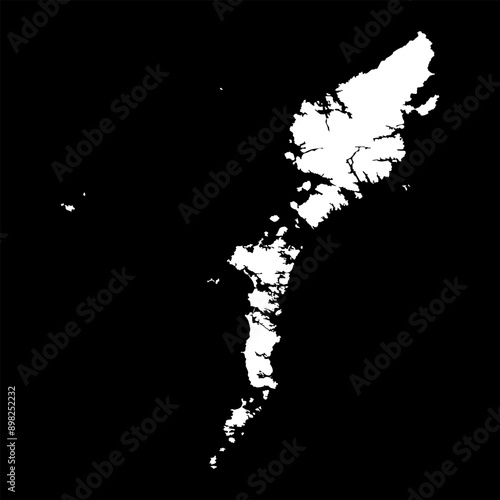 Outer Hebrides map, council area of Scotland. Vector illustration.