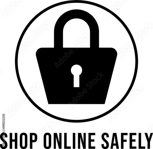 Shop online safely logo isolated on transparent background