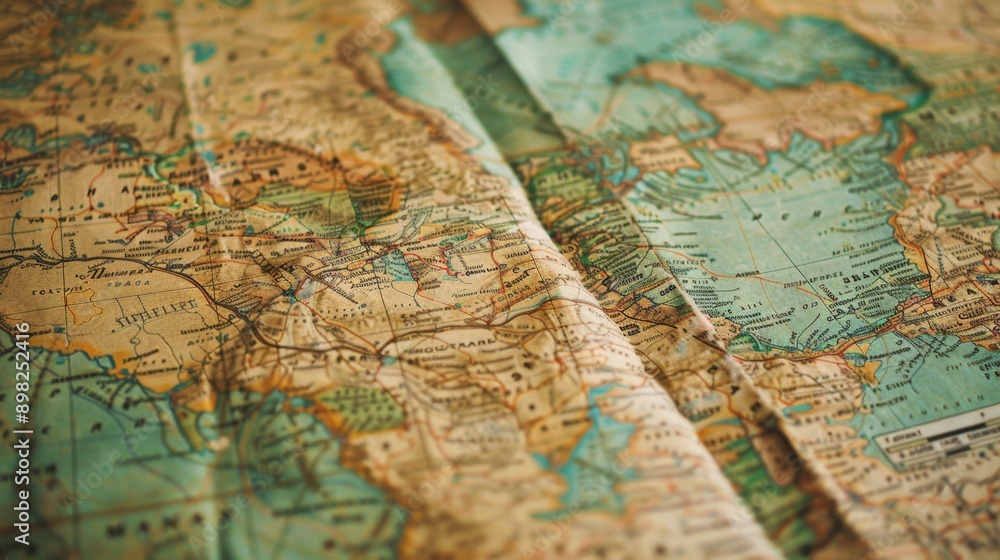 Obraz premium Vintage Map Detail.