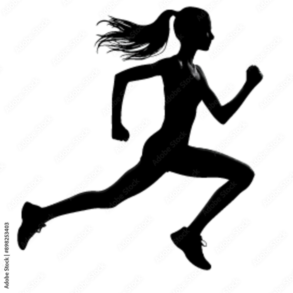 runner girl silhouette, walking girl silhouette. runner girl silhouette, walking girl silhouette.
