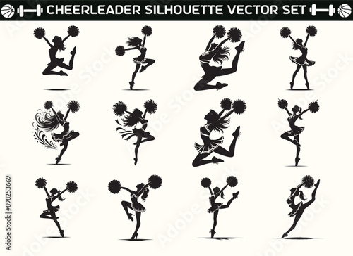 Cheerleader Dance Silhouette Vector Illustration