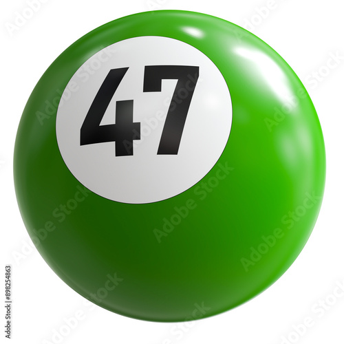 3D Render of Green Billiard Ball Number 47