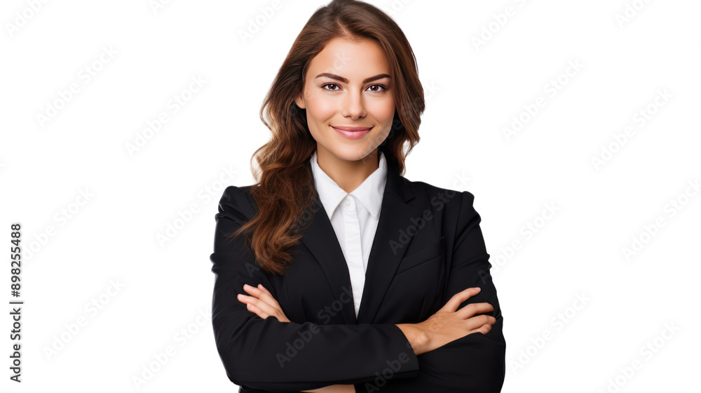 Smiling businesswoman looking at cameraIsolated from the white background. Smiling businesswoman looking at cameraIsolated from the white background.