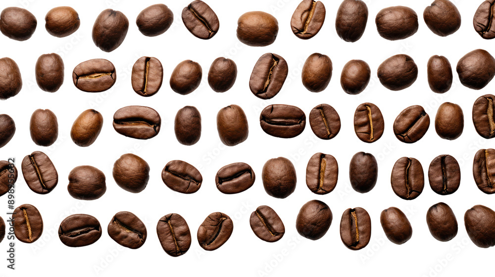 Top down view of coffee beans isolated on white background. Top down view of coffee beans isolated on white background.