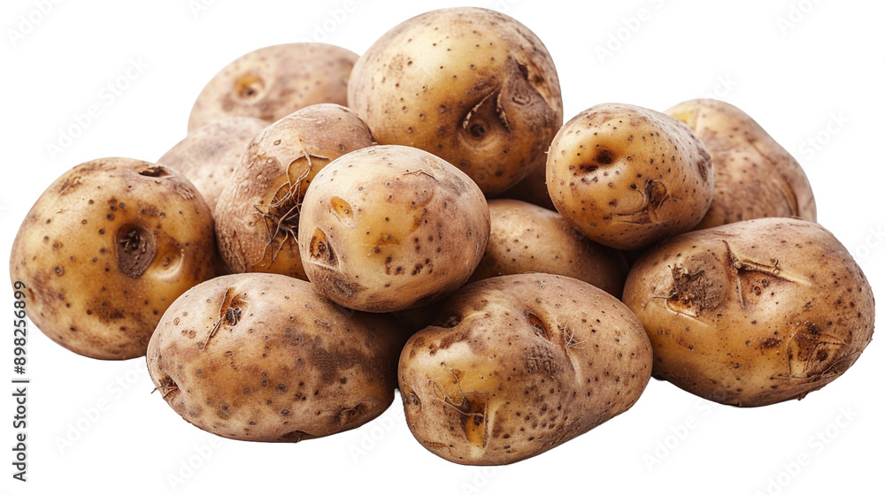 Potatoes kept on white or transparent background Potatoes kept on white or transparent background