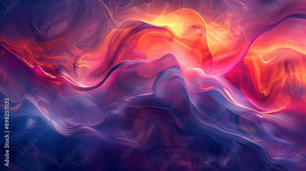 Obraz premium Immerse in the vibrant world of abstract art with these stunning graphics, showcasing dynamic waves of color and intricate patterns, perfect for adding a touch of creativity and energy to any project