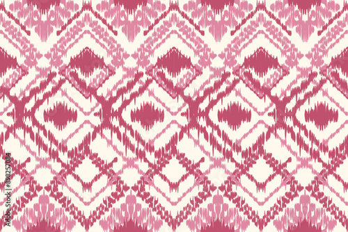 Abstract Ethnic ikat art. Seamless pattern in tribal, folk embroidery, and Mexican style. Aztec geometric art ornament print. vector design for fashion, fabric, wallpaper, cover, wrapping carpet.