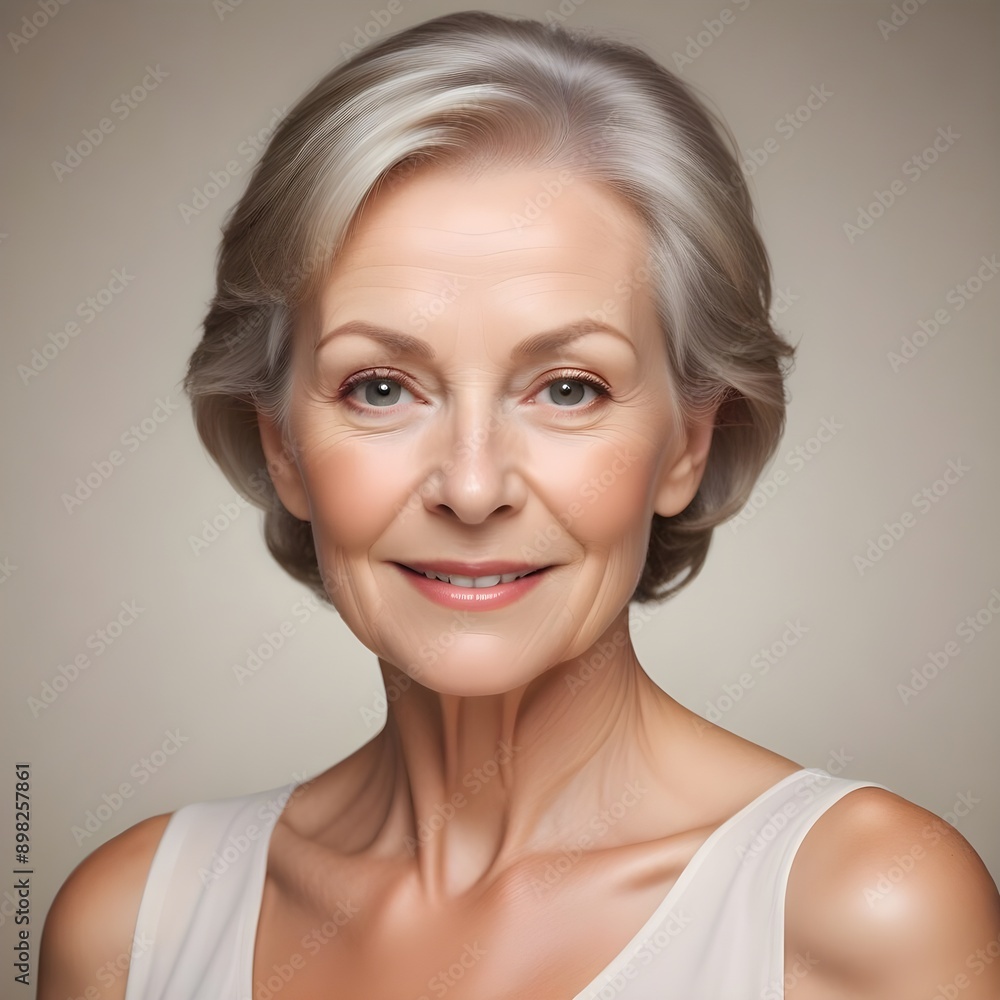 A 70 year old Caucasian lady with an illuminated, healthy complexion, showcasing smooth skin and radiant expression, reflecting the effects of a recent beauty treatment A 70 year old Caucasian lady with an illuminated, healthy complexion, showcasing smooth skin and radiant expression, reflecting the effects of a recent beauty treatment