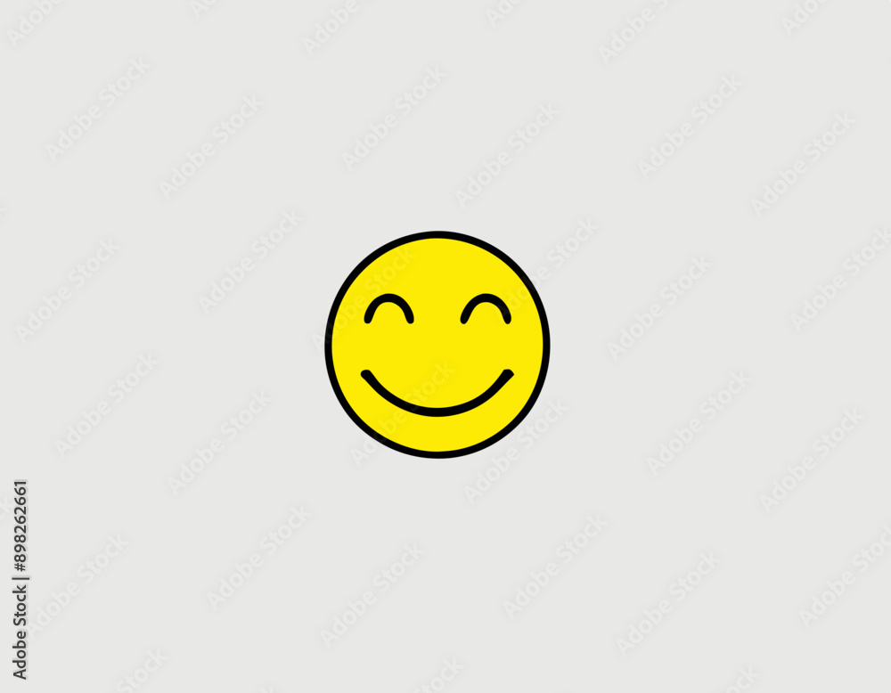 Fototapeta premium Happy Emoticon Icon on Transparent Background stock illustration