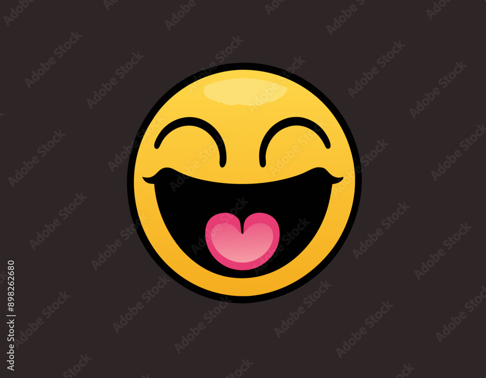 Fototapeta premium Happy Emoticon Icon on Transparent Background stock illustration