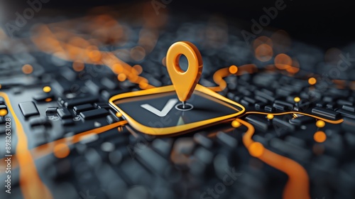 A Foursquare checkin icon with a map pin