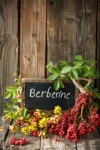 Berberine capsules supplements on the table. Selective focus.