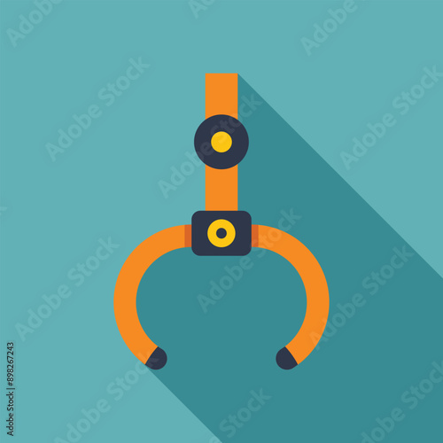 Industrial robotic arm manipulator is picking up an object
