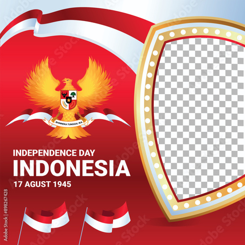 Indonesia celebrate indepencence day social media post frame photo background photo