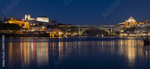 Nightfall in Porto, Portugal photo