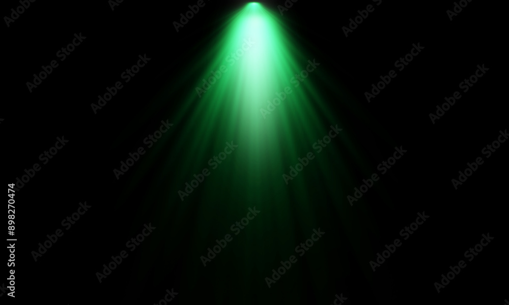 Obraz premium Green stage curtain with spotlights, theatrical lighting on empty platform, event backdrop, performance, spotlight effect, concert floor, theater stage art concep